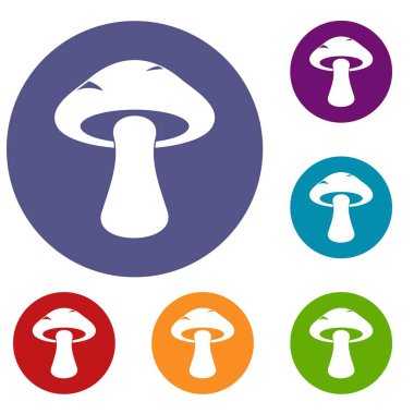 Borulu mantar Icons set