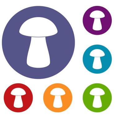 Mantar çörek Icons set