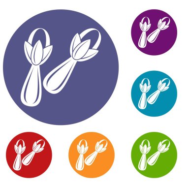 Baharat karanfil Icons set