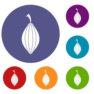 Siyah kakule pod Icons set