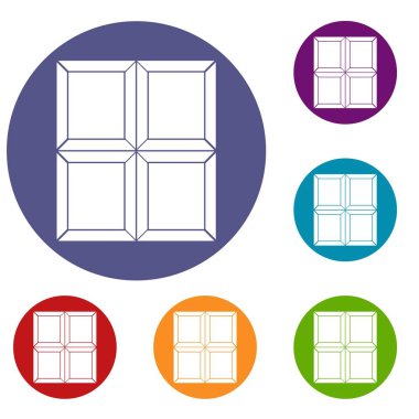 Çikolata parçalı simge seti