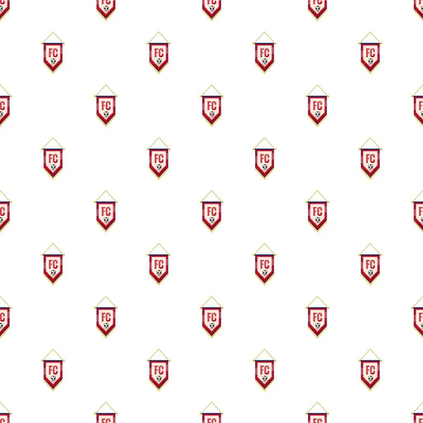 Banderín rojo y blanco con patrón de pelota de fútbol — Vector de stock