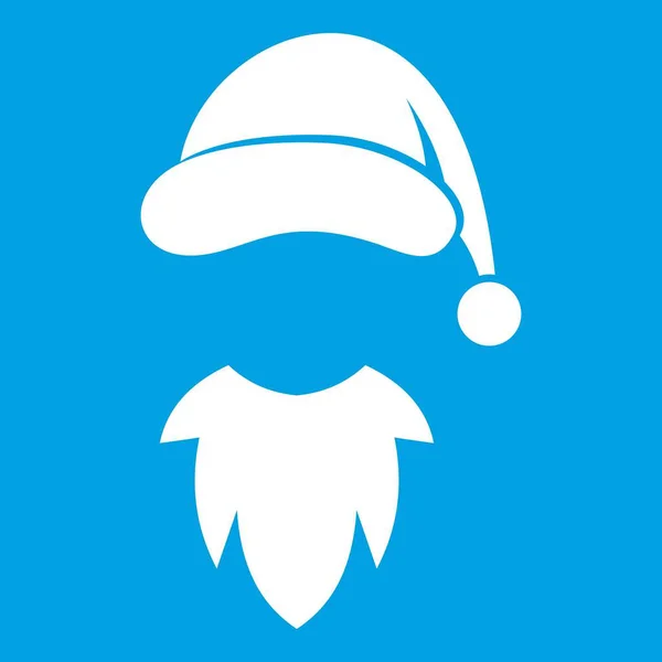 Колпачок с помпоном Деда Мороза и белой бородой — стоковый вектор