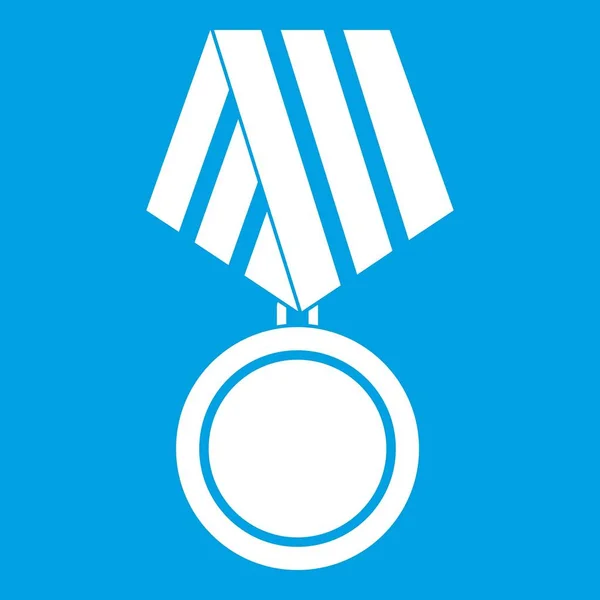 Médaille militaire icône blanc — Image vectorielle