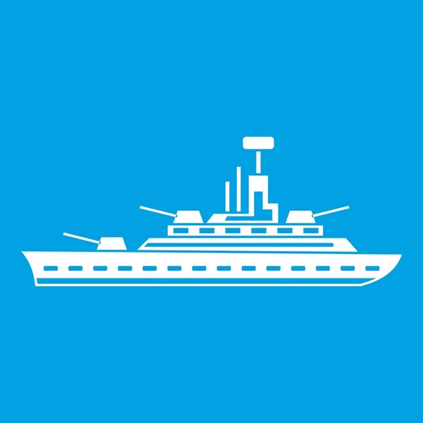 Militära örlogsfartyg ikonen vit — Stock vektor