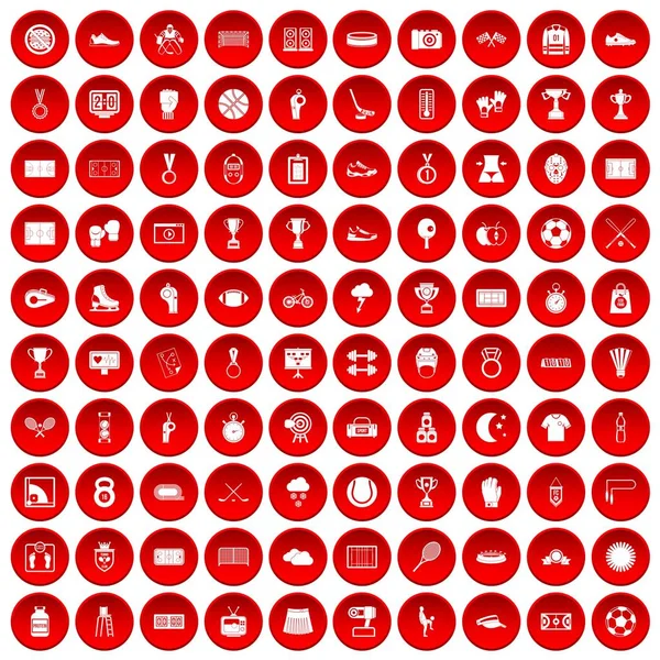 kırmızı 100 Stadyumu Icons set