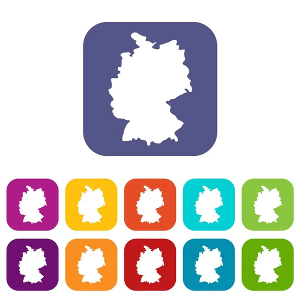 Mapa da Alemanha conjunto de ícones — Vetor de Stock