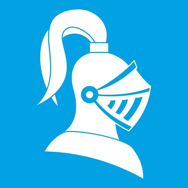 Icono casco medieval blanco — Vector de stock