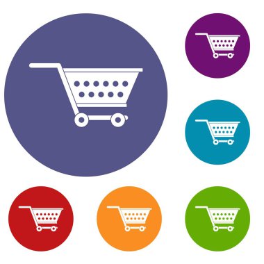 Boş süpermarket arabası Icons set