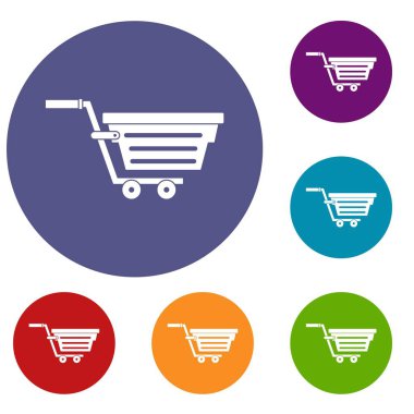 Alışveriş sepeti tekerlekler simgelerindeki ayarla