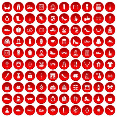 kırmızı 100 vogue Icons set