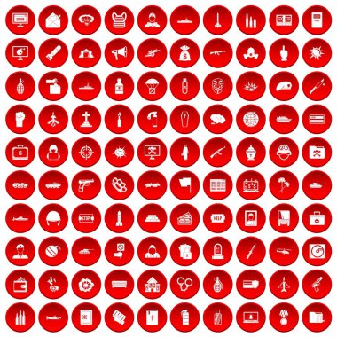 kırmızı 100 savaş Icons set