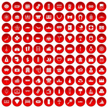 kırmızı 100 servet Icons set