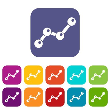 Grafik istatistikleri satır Icons set