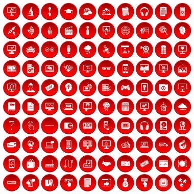 kırmızı 100 web sitesi simgeleri ayarlayın