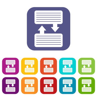 Infographic blok okları Icons set ile