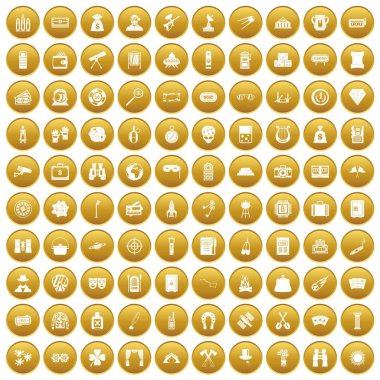 Altın 100 yetişkin oyunları Icons set