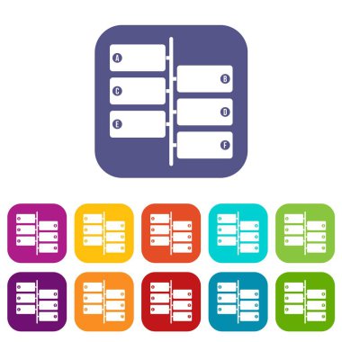 Infographic bloklar üzerinde tabelasını Icons set
