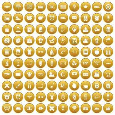 Altın 100 çalar saat Icons set