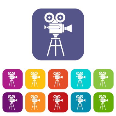 Retro film projektör Icons set