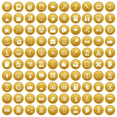 Altın 100 analytics Icons set