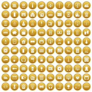 Altın 100 aletleri Icons set