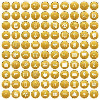 Altın 100 Mimarlık Icons set