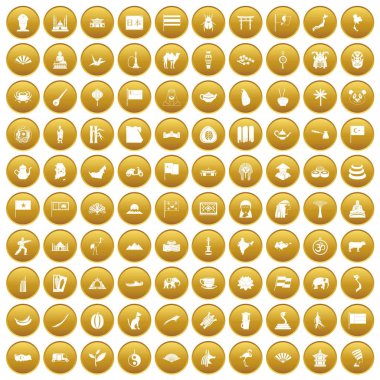 Altın 100 Asya Icons set