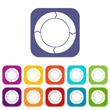 Diyagram pasta grafiği ile okları Icons set