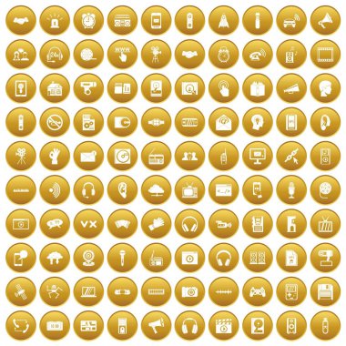 Altın 100 ses Icons set
