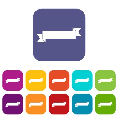 Origami şerit Icons set