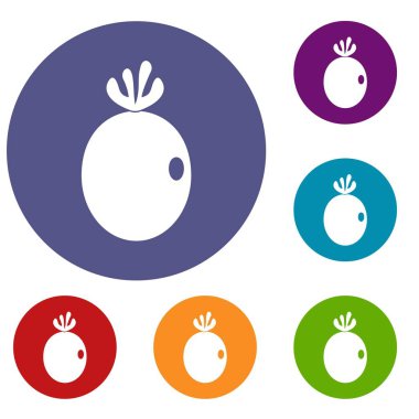 Feijoa meyve Icons set