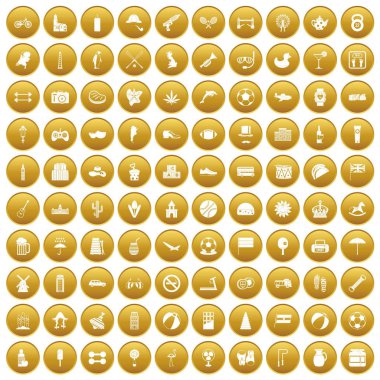 Altın 100 top Icons set