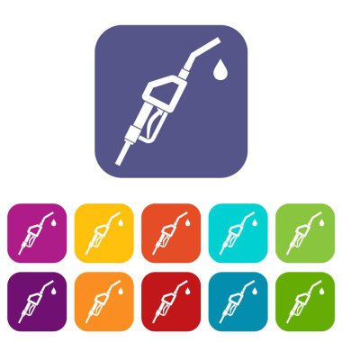 Benzin pompa meme Icons set