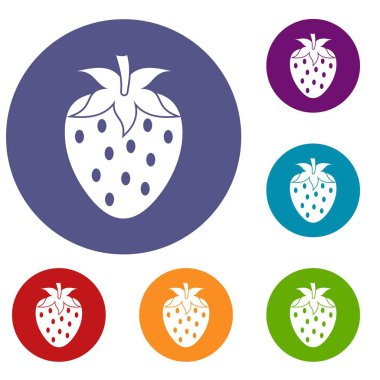Bir çilek berry Icons set