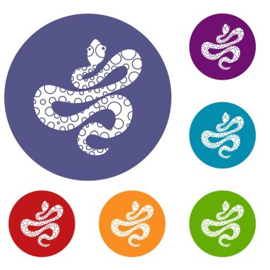 Yılan Icons set Siyah noktalı