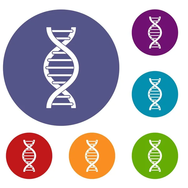 Conjunto de iconos espirales de ADN — Archivo Imágenes Vectoriales