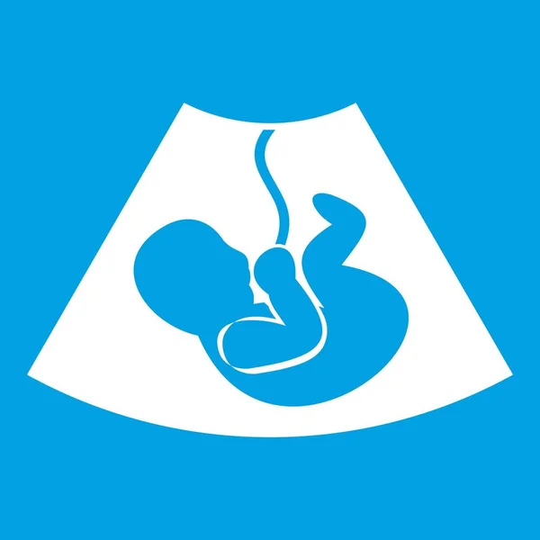 Ultrasound fetus icon white — Stock Vector