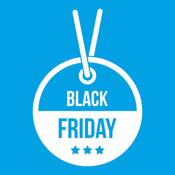 Black Friday ícone de etiqueta de venda branco — Vetor de Stock