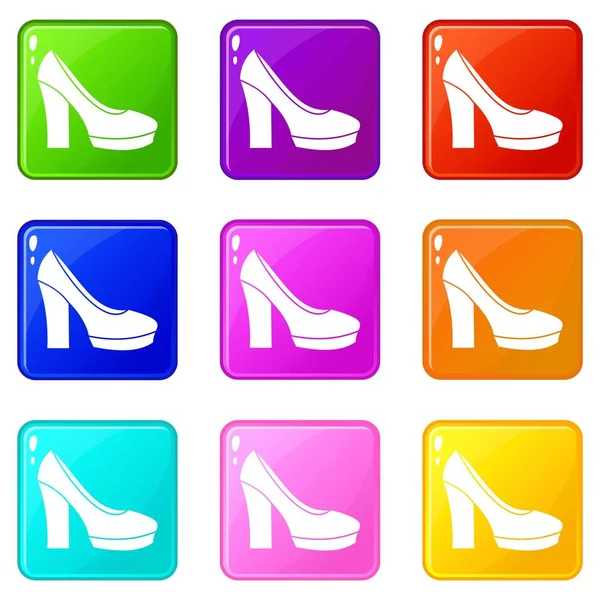 High heel shoes set 9 — Stock Vector