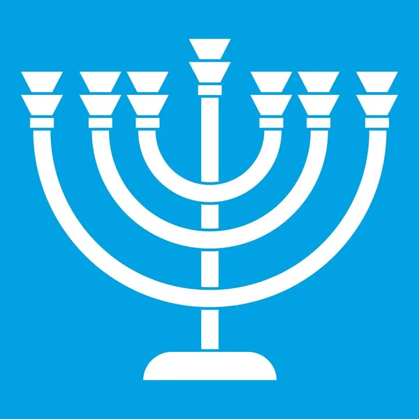 Menorah icon weiß — Stockvektor