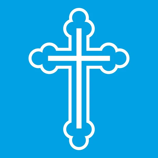 Crucifijo icono blanco — Vector de stock