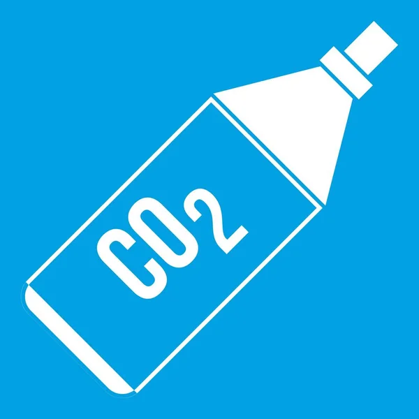 Co2 병 아이콘 화이트 — 스톡 벡터