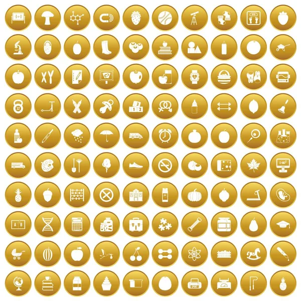 Altın 100 elma Icons set