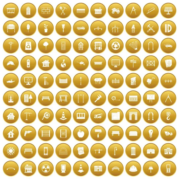 Altın 100 Mimarlık Icons set