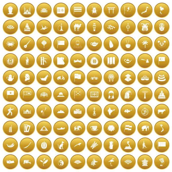 Altın 100 Asya Icons set