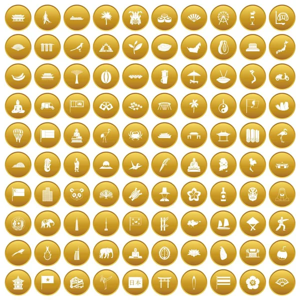 Altın 100 Asya Icons set