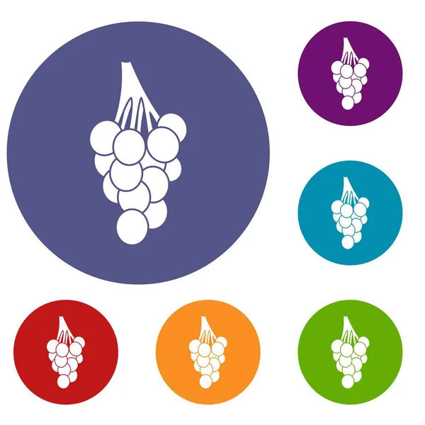 Conjunto de ícones de uvas —  Vetores de Stock