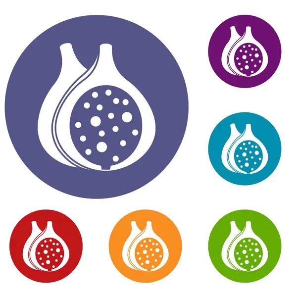 İncir meyve Icons set