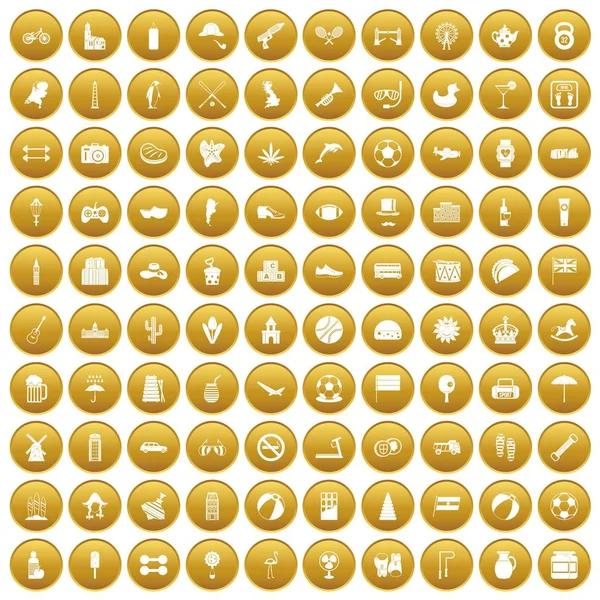 Altın 100 top Icons set